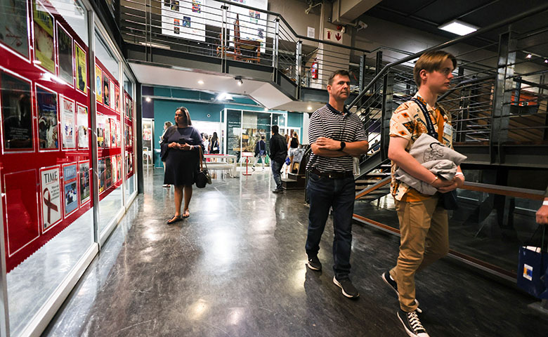Guests explore the Adler Museum at the Parktown campus